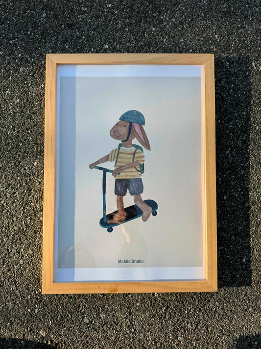 Jona på løbehjul (A3)