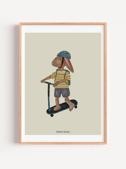 Jona på løbehjul (A3)